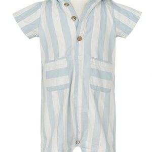 Carter's Newborn  Blue and White Striped Button Down Romper